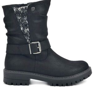 Cliffs by White‎ Mountain Womens Mingle Black Zip Up Mid-Calf Boots Shoes